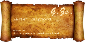 Ganter Zsigmond névjegykártya